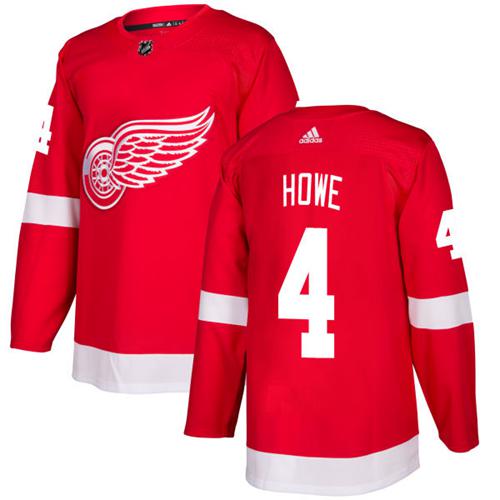 Adidas Men Detroit Red Wings #4 Gordie Howe Red Home Authentic Stitched NHL Jersey